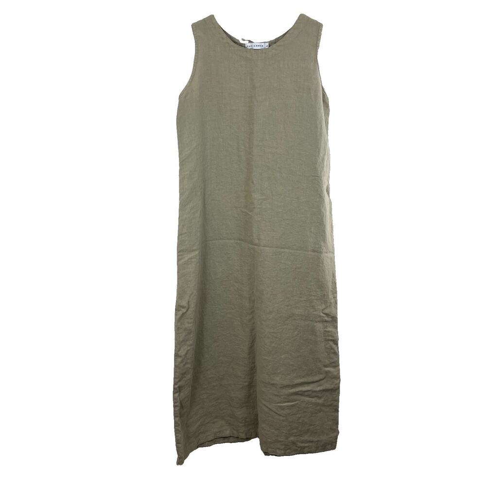 Cut Loose Woven Cotton Maxi Dress Womens Small Sleeveless Lagenlook Beach Artsy